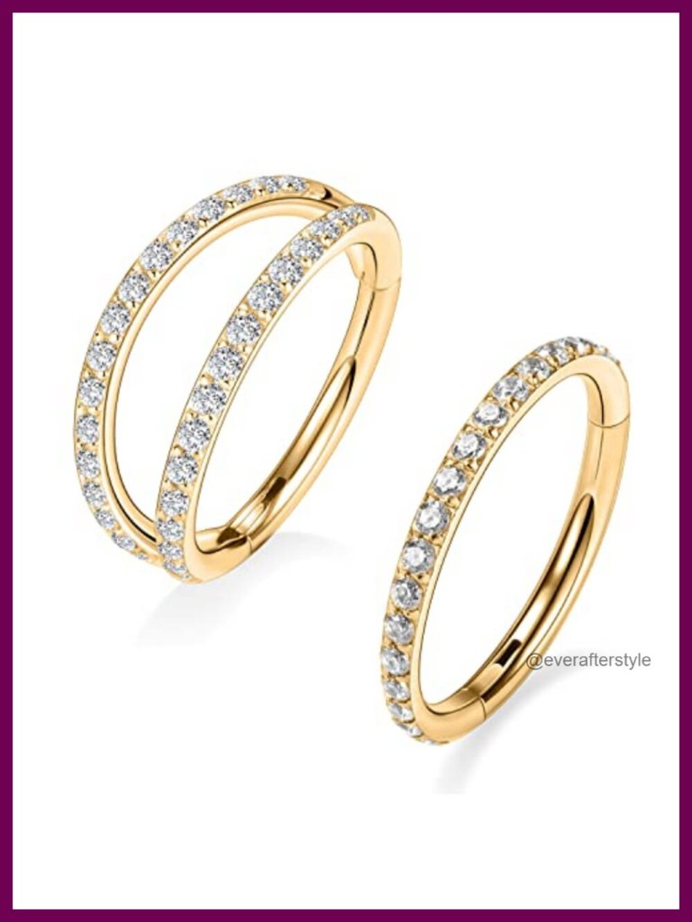 2pc Surgical Steel Double Hoop Piercing Jewelry Set for Nose Helix Cartilage